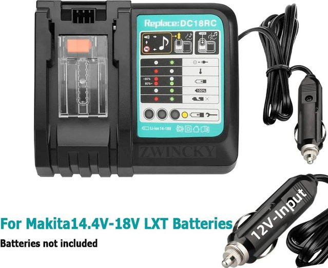 Makita DC18RC Li-Ion Akku 3A Autoladegerät für 18V und 14,4V Elektrowerkzeug-Akkus - Bild 1