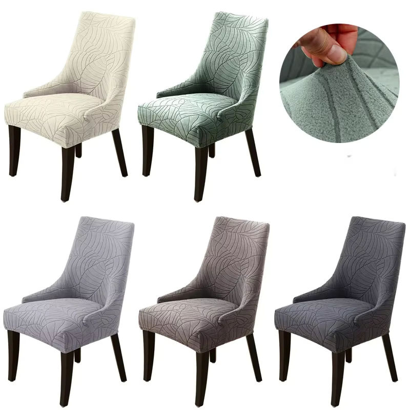 Yupartex Jacquard Esszimmer Stuhl Abdeckung mit hoher Rückenlehne, elastischer Sitzbezug, schmutzabweisend - Bild 5