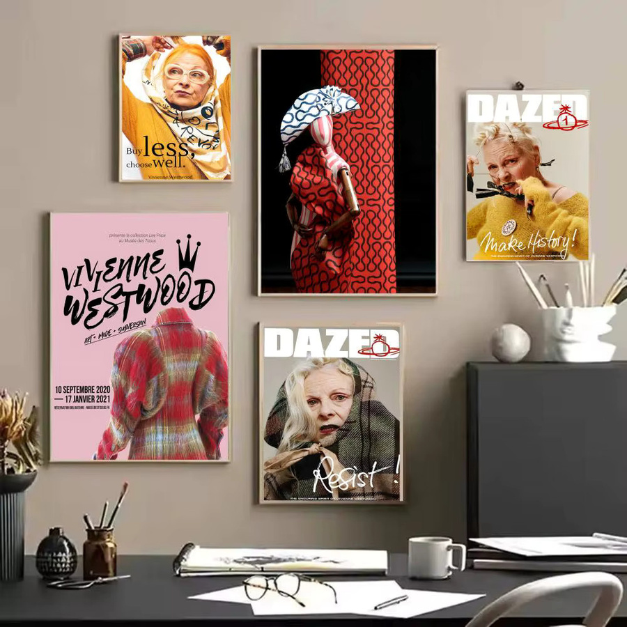 Art V_VivienneS Fashion W-Westwood Poster dekorative Wandkunst in Multicolor und Black, Wandbild Fotodruck für dein Zuhause, Wohnzimmer oder Flur, B/H: 20 x 20 cm - Bild 2
