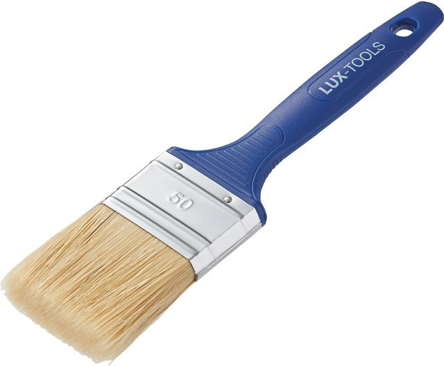 LUX-TOOLS Flachpinsel für lösungsmittelbasierte Lacke, Synthetikborsten, Blau, Breite: 50 mm - Bild 1