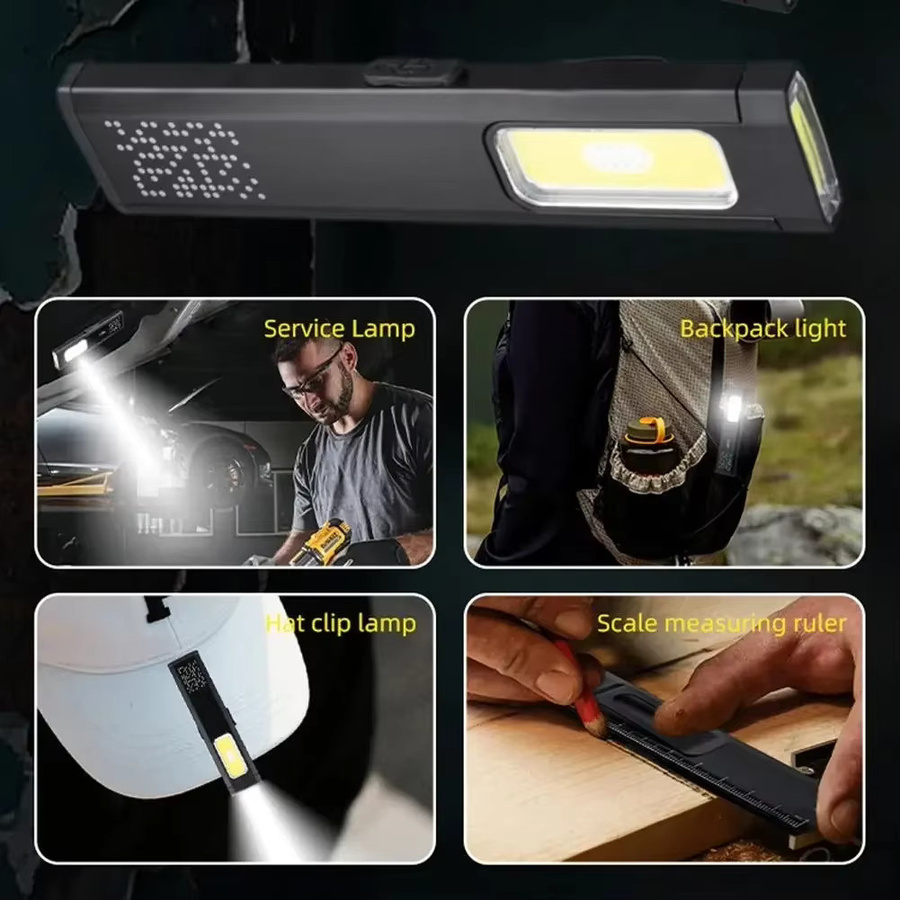 BALDR Multifunktionale LED-Taschenlampe in Schwarz mit Magnet, wiederaufladbare COB-Arbeitsleuchte und Flutlicht für Notfälle und professionelle Arbeiten - Bild 4