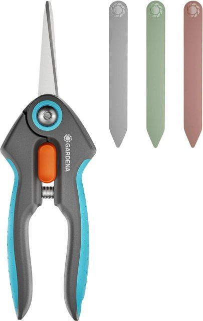 Gardena FreshCut Gartenschere-Set mit Astschere und Kräuterschildern in Blau-Grau - Bild 1