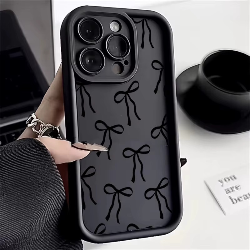 Schwarze Silikon-Handyhülle mit Schleifendruck für Xiaomi Redmi Note 14 13 12 11 Pro Plus 5G 12S 11S 15C 14C 13C Cover - Bild 2