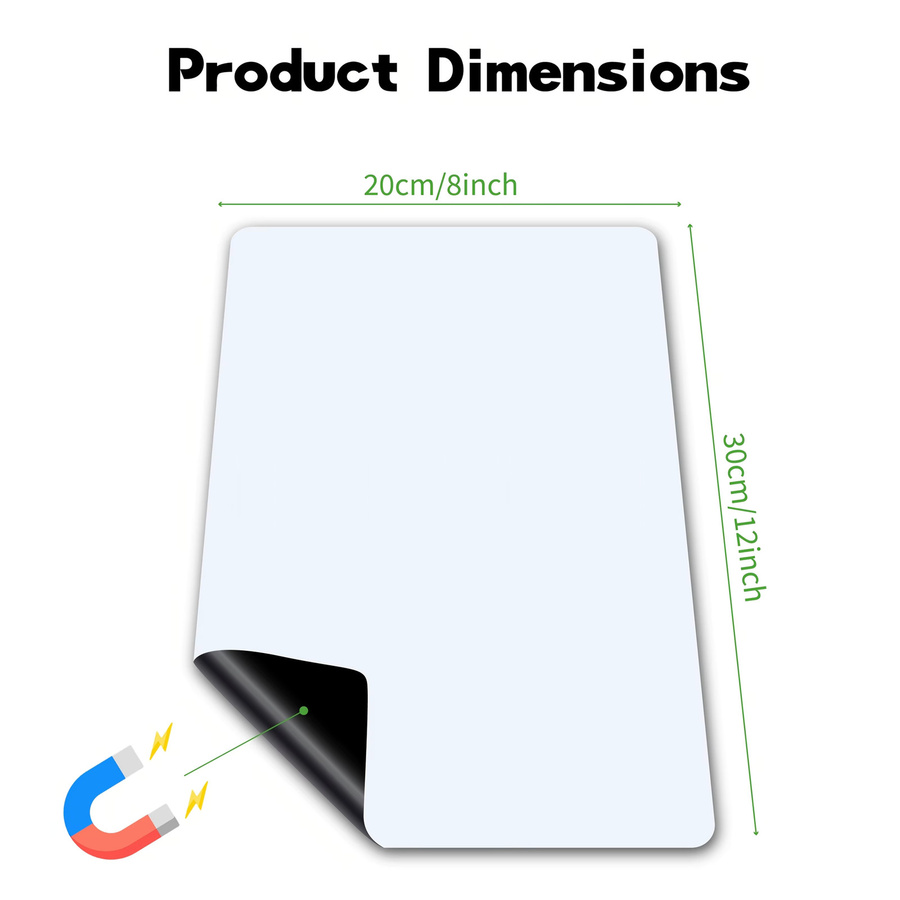 Magnetisches Whiteboard in Weiß als löschbare Einkaufsliste für den Kühlschrank mit Klebefolie - Bild 2