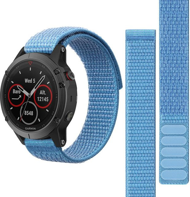 MY-CASE Uhrenarmband Nylon, Klettverschluss, 22 mm, himmelblau, Unisex - Bild 1
