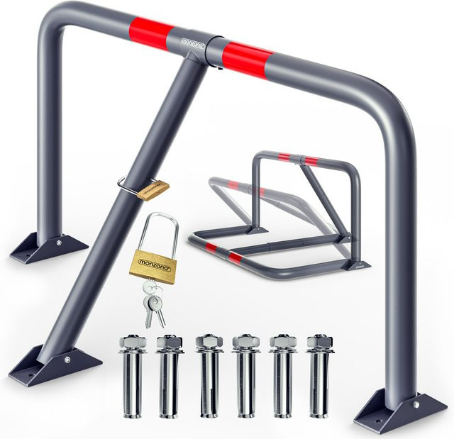 Parkplatzsperre Bogen Monzana aus Stahl in Silber/Grau, B/H/T: 80 x 44 x 47 cm - Bild 1