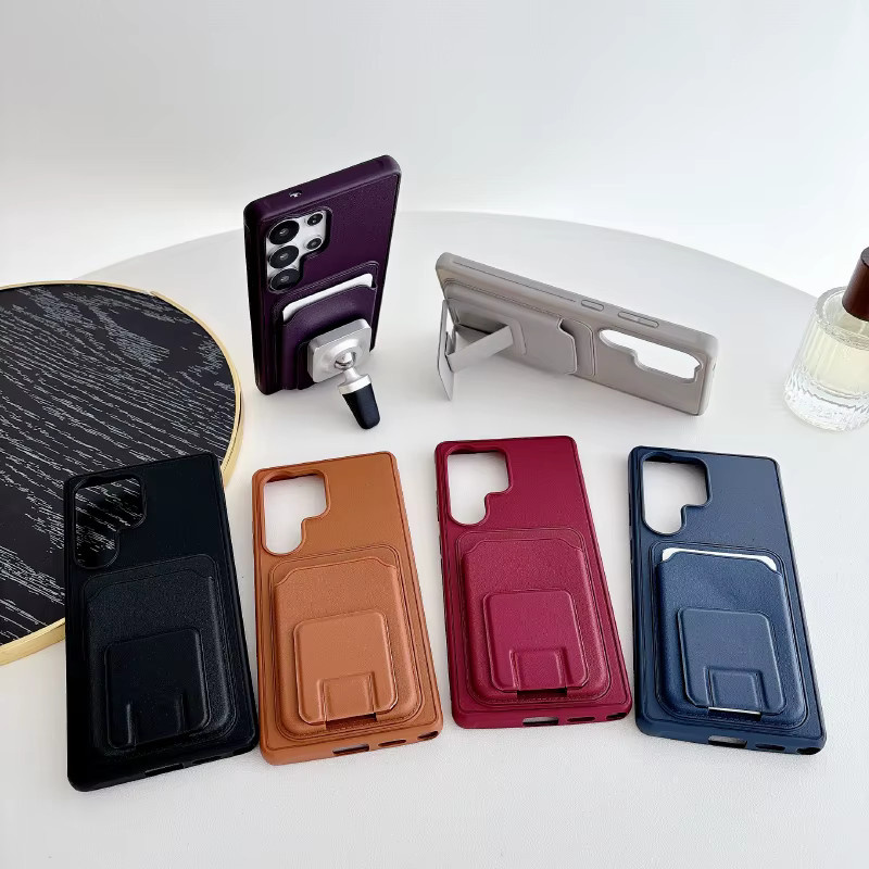 Samsung Handyhülle mit Kartenfach und Standfunktion für S25 S24 S23 S26 Ultra Plus FE A56 A55 A54 A36 A35 A17 A16 A15 in Rot - Bild 3