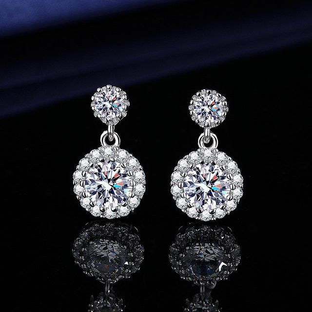 BJXMOSO Ohrringe, 925 Silber, Zirkon, Damen - Bild 1