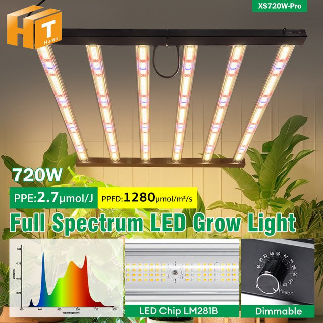 Hunta LED Pflanzenlampe Vollspektrum in Schwarz mit 360W für Zeltkulturen - Bild 1