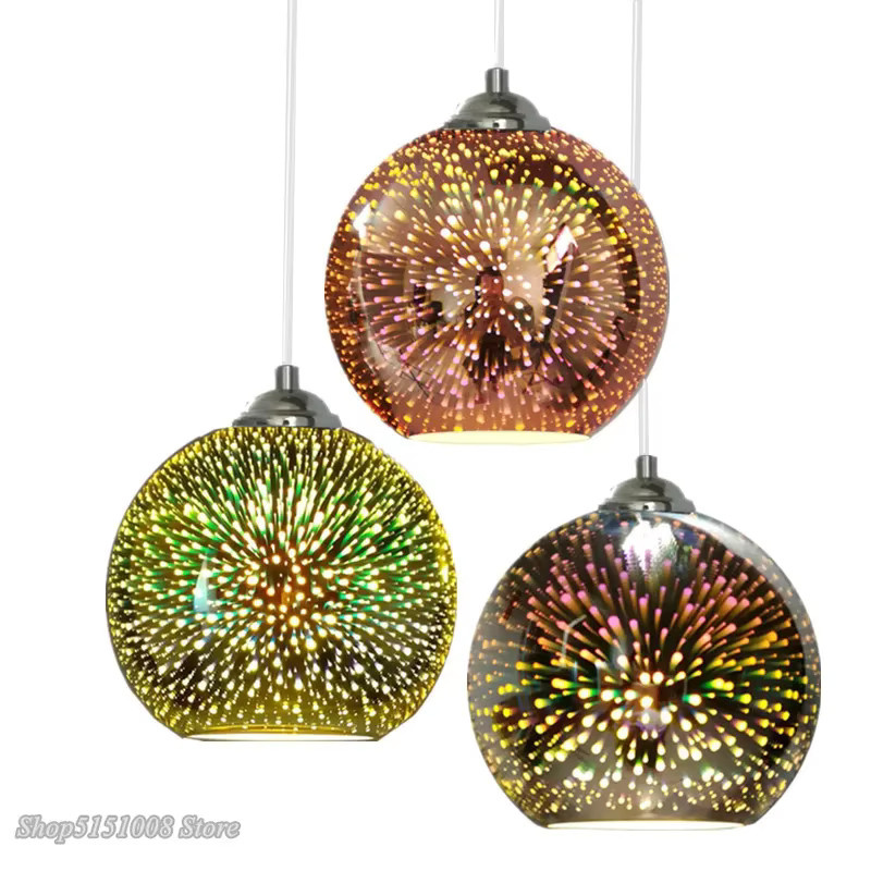 LZPZ RUI Moderne 3D-Pendelleuchte aus Glas in Multicolour mit Feuerwerksdesign als kreative Hängelampe für Wohnzimmer und Esszimmer - Bild 4