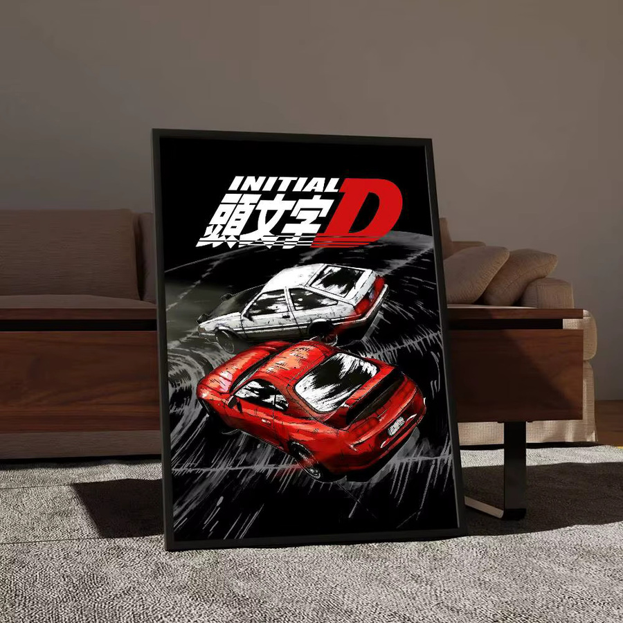 Initial D Anime Selbstklebendes Kunstposter von Rastar in Multicolor auf Whitepaper - Bild 5