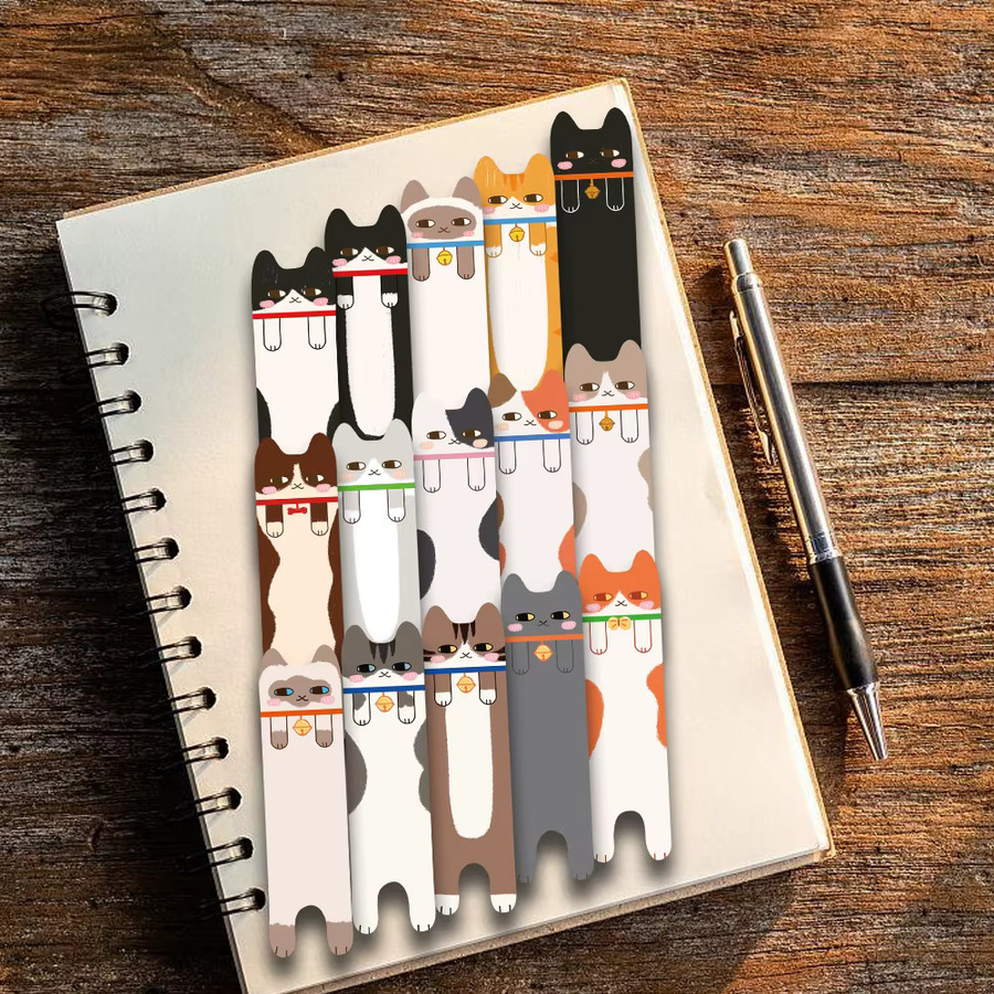 30 Stück Kawaii Katzen-Lesezeichen mit Graffiti- und Skateboard-Motiven in Multicolour für Studenten - Bild 3