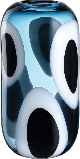 Vase Leonardo Occhi in Blau aus Glas für den Tisch, Höhe: 33,6 cm, Breite: 16,8 cm, Tiefe: 19,3 cm - Bild 1