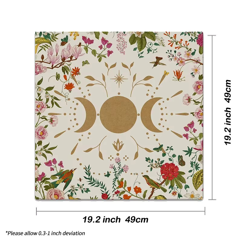 VIKAMA Altartuch mit Mondphase und Blumen im Boho-Stil, Multicolour, Textil - Bild 3
