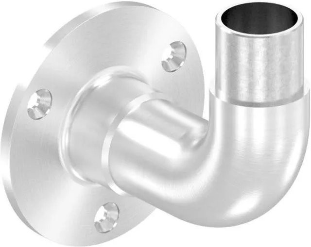FeNau Wandhalter aus Edelstahl in Silber für Rohre Ø 33,7 x 2,0 mm, 90 Grad Steckbar, gebürstet - Bild 1