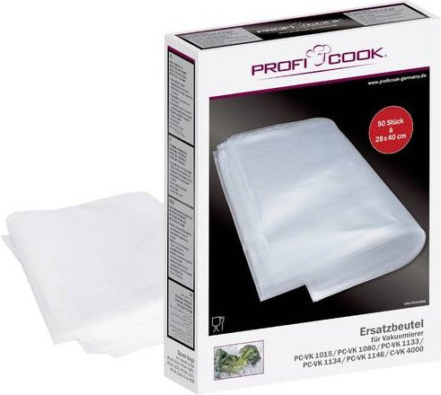ProfiCook Vakuumierbeutel transparent, 50 Stück, B: 28 cm, H: 40 cm - Bild 2