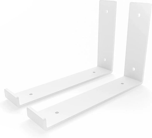 HEVVA Regalhalterung RIEDBERG 2er Set Weiß aus Metall, Tiefe: 20 cm - Bild 1