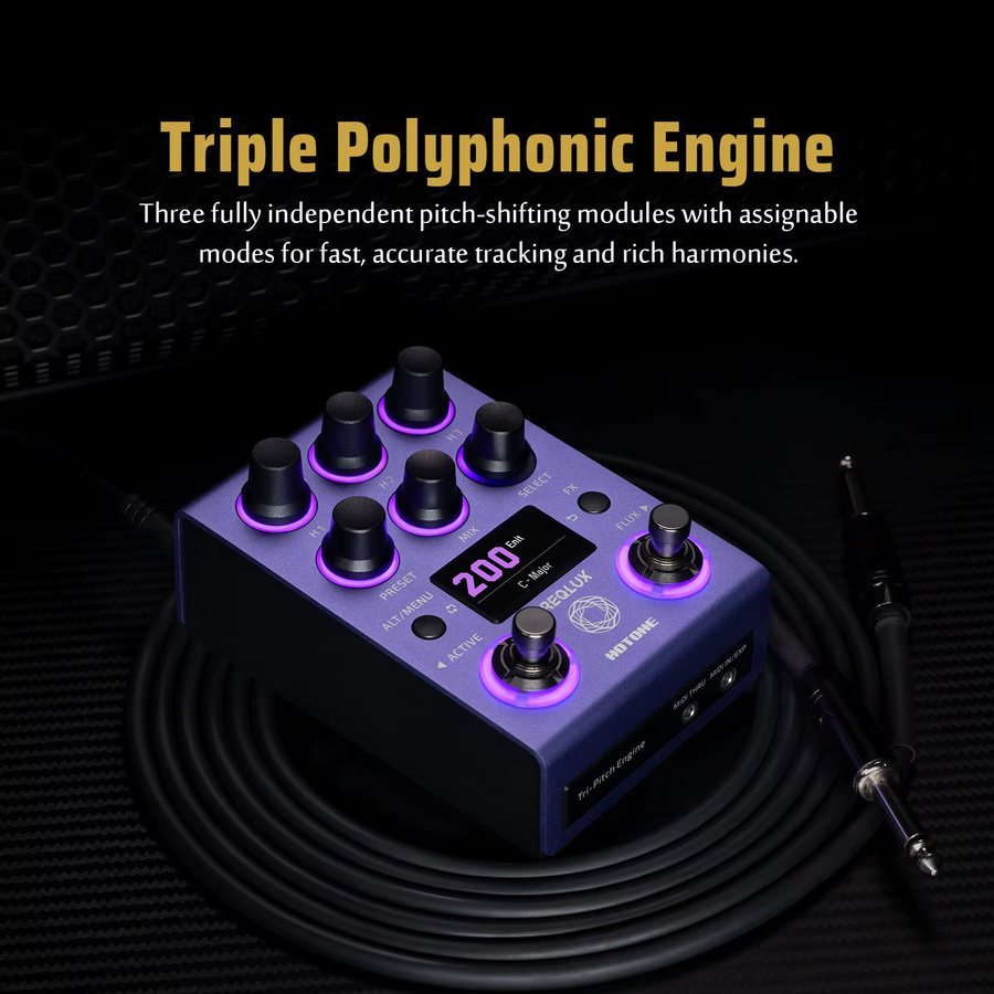 Hotone FREQLUX NP-200 Triple-Voice Pitch Freedom Pedal mit mehreren Pitch-Modi, Flux-Pitch-Shifts und EXP/MIDI-Steuerung - Bild 2