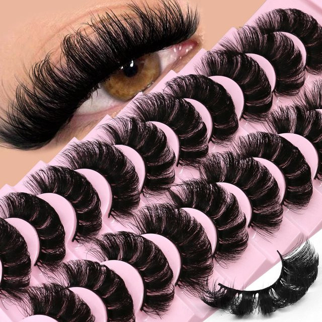 VELTRINAY DF04 Falsche Wimpern, 3D Faux Nerz, Unisex - Bild 1