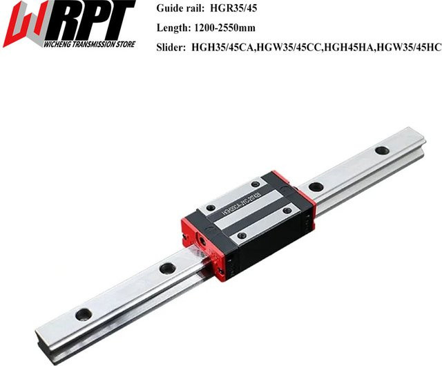 WRPT Linearführungsschiene Set mit Gleitwagen HGR35 HGR45 HGH35/45CA/HA HGW35/45CC/HC-G in Silber für CNC-Getriebeteile - Bild 1