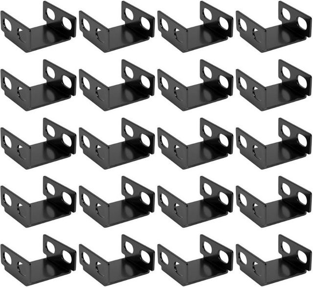 OOTDTY 10 Paar Computer-Lüfter-Verbindungsschnalle in Schwarz, C-förmige Parallelhalterung für 12 cm bis 14 cm Chassis-Lüfter zur Befestigung - Bild 1