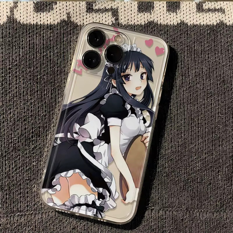 Transparente Anime Dienstmädchen Schutzhülle für dein iPhone (kompatibel mit iPhone 7 bis iPhone 17 Pro Max) - Bild 3