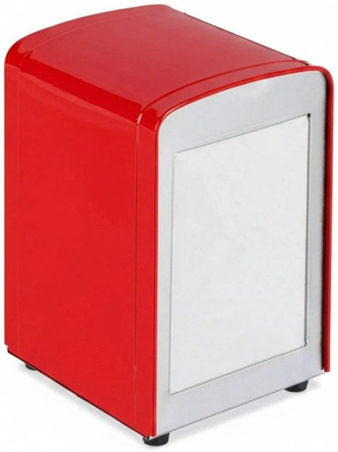 Serviettenspender aus Stahl von Relaxdays in Rot, rutschfest, B/T/H: 15 x 9,5 x 11 cm - Bild 1