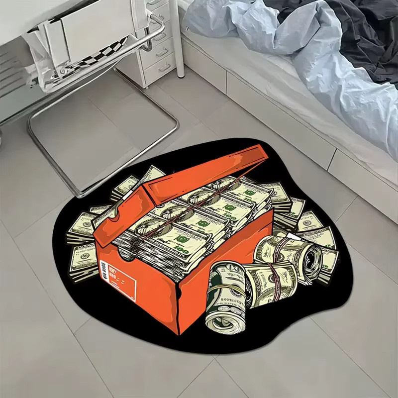 VIKAMA Geldschein-Bodenmatte mit Dollar-Design, rutschfester und weicher Teppich in Multicolour für Schlafzimmer, Badezimmer und Eingangsbereich - Bild 3
