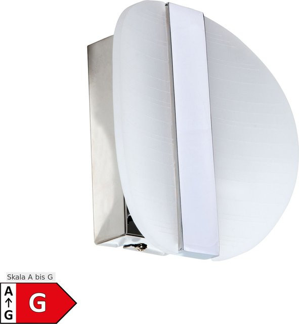 Näve LED Wandleuchte Denver in Chrom und Weiß mit transparentem Acrylglas, Durchmesser: 16 cm - Bild 1