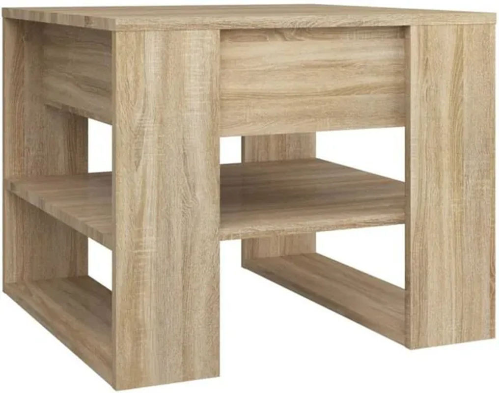 Couchtisch vidaxl in Sonoma-Eiche, modern, Holzwerkstoff, B/T/H: 55,5 x 55,5 x 45 cm - Bild 1