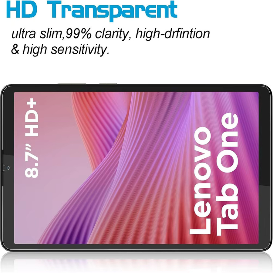 Lenovo Tab K9 2025 Tab One 8,7 Zoll Displayschutzfolie aus gehärtetem Glas, transparent, kratzfest - Bild 2