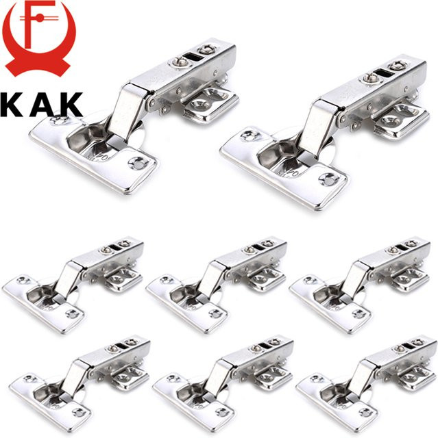KAK 8-teiliges Set Schrank-Scharniere aus Edelstahl mit Soft-Close-Dämpfer in Silber - Bild 1