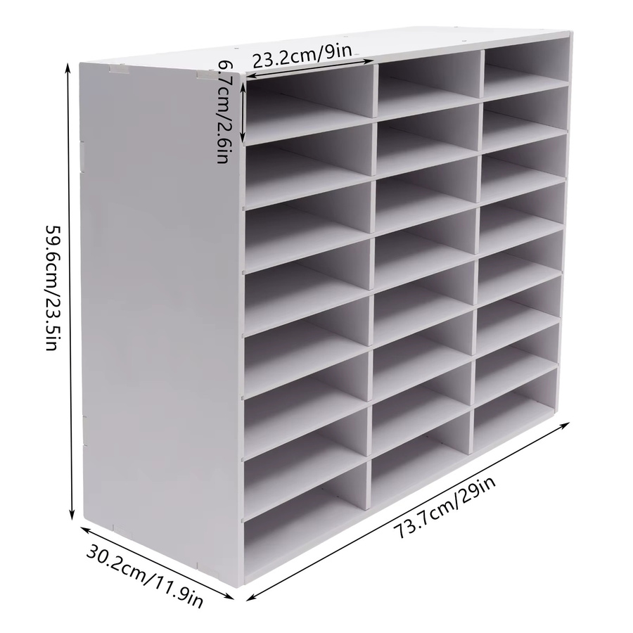 Bymaocar Desktop-Aktenhalter aus weißem PVC-Filz mit 24 Fächern für Büro und Schule - Bild 3