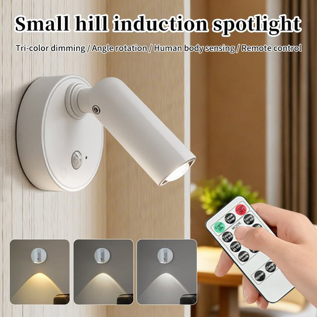 GGBEE Wiederaufladbarer LED-Strahler mit Fernbedienung und Bewegungssensor, RGBW Multicolour, Magnetische Wandlampe für Flur, Treppen, Schrank und Schlafzimmer - Bild 1