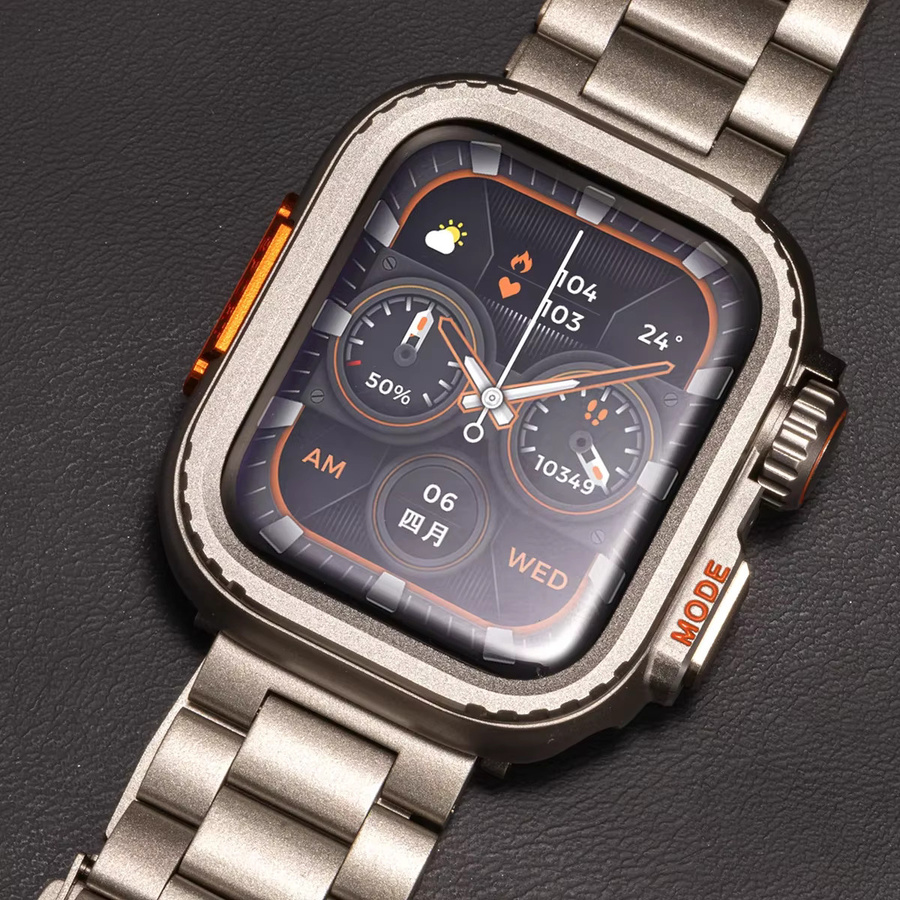 CAOWTAN Uhrenarmband Edelstahl, Metallabdeckung, für Apple Watch Ultra 2 - Bild 4
