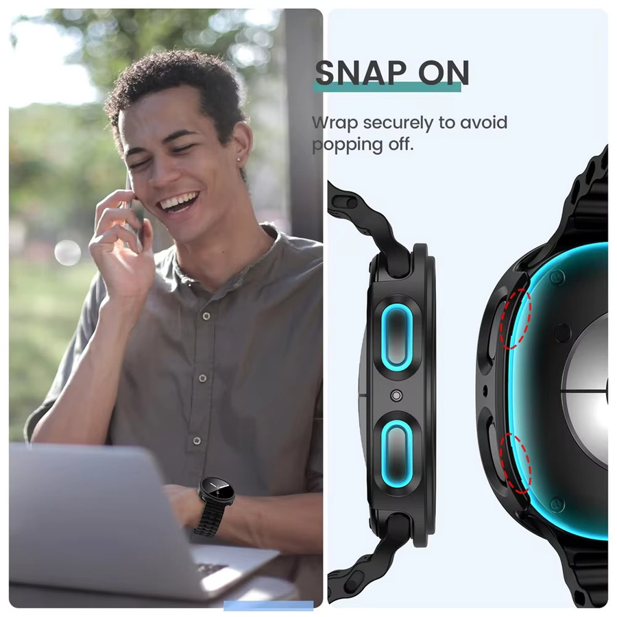 Samsung Galaxy Watch 8 Zubehör, Hülle, Displayschutzfolie, Kunststoff, Schwarz, Unisex - Bild 5