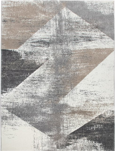 Moderner Teppich Merano in Grau mit abstraktem Design, pflegeleicht und fußbodenheizungsgeeignet, Breite: 60 cm, Länge: 100 cm - Bild 1