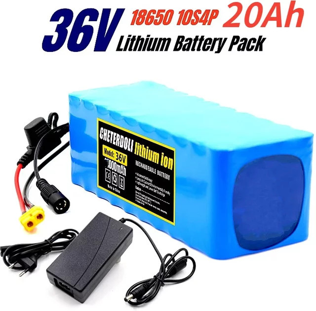 Aleaivy Elektroroller Lithium-Akku 18650 Batteriepack 36V 20000mAh in Blau - Bild 1