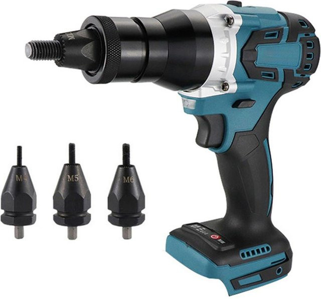 Aimo Bürstenloses elektrisches Nietmuttern-Maschinen-Set in Blau/Multicolor mit M4 M5 M6 Nietwerkzeug aus Metall - Bild 1