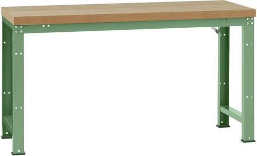 Manuflex Werkbank WP3036.6011 aus Stahl und Holz in Resedagrün (RAL 6011), B/T/H: 200 x 84 x 70 cm - Bild 1