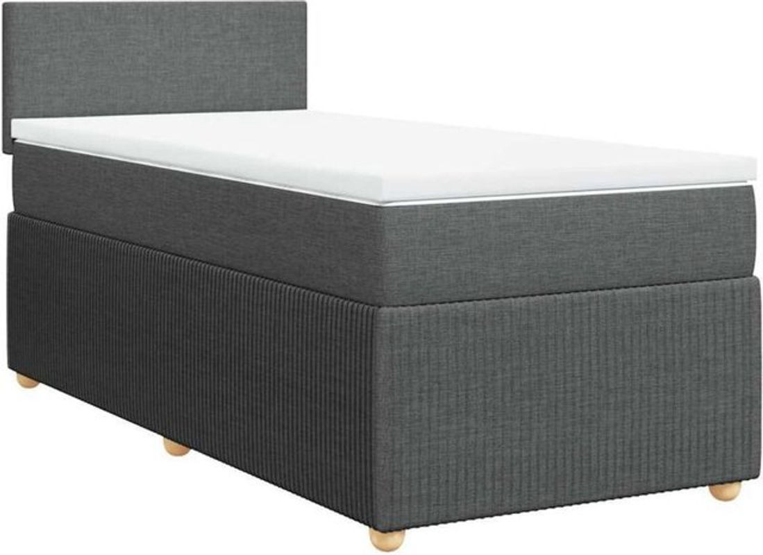 Vidaxl Boxspringbett mit Matratze in Grau aus Stoff, B/T/H: 100 x 200 x 100,5 cm - Bild 1