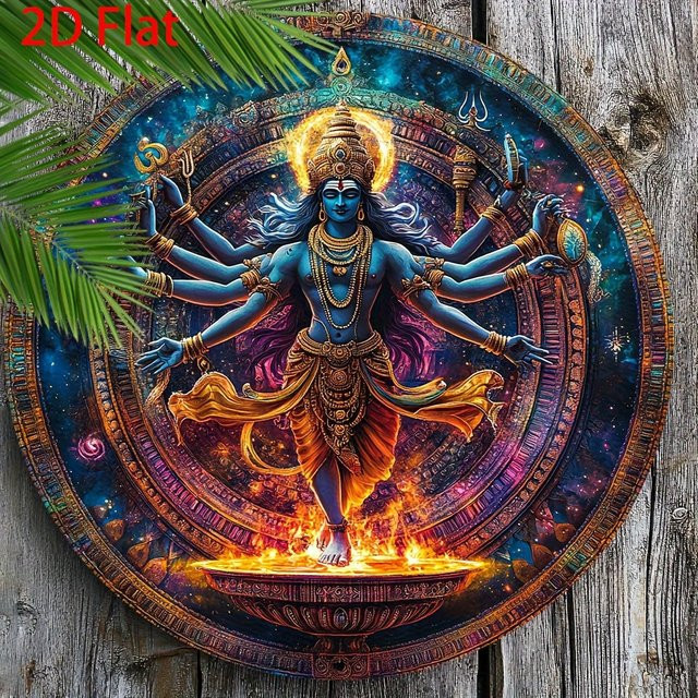CIFBUY Shiva Wandkunst Indische Hindu-Gottheit Geprägte Aluminium-Dekoration Multicolour B/H: 20,32 x 20,32 cm - Bild 1