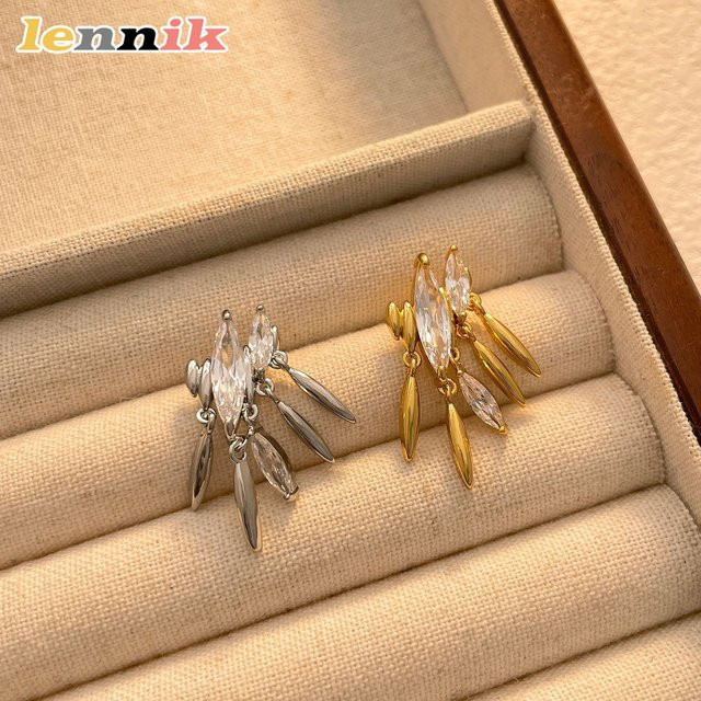 LENNIK Ohrringe, Marquise-Zirkon, Quasten-Design, Damen - Bild 1