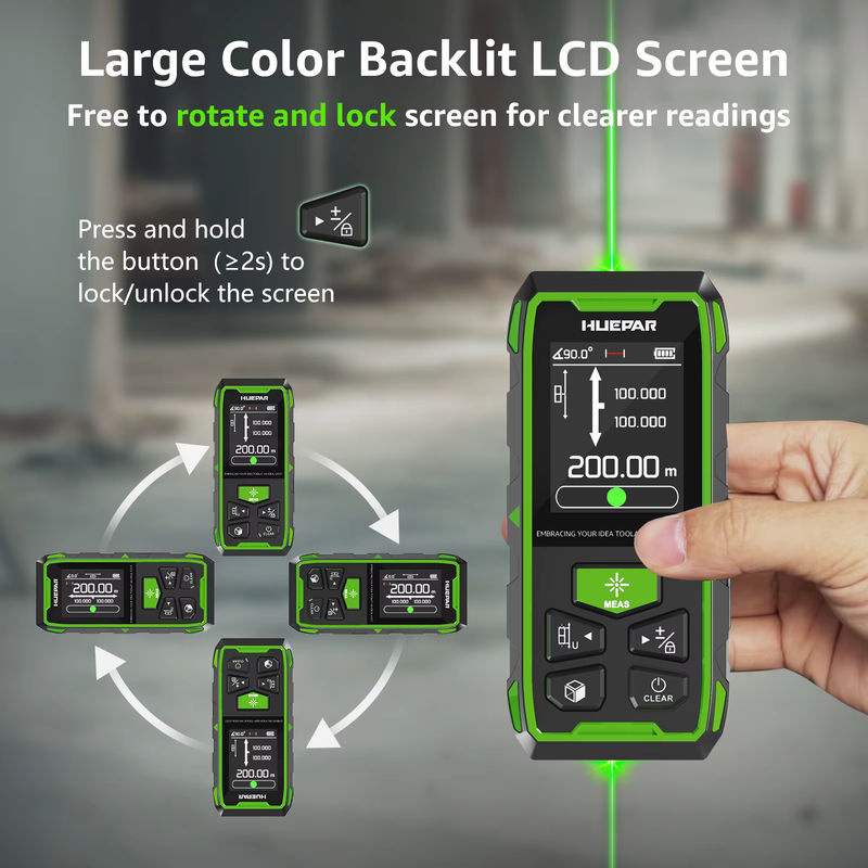 Huepr Dual Green Laser-Entfernungsmesser mit LCD-Display und hoher Genauigkeit, Farbe: Grün - Bild 3