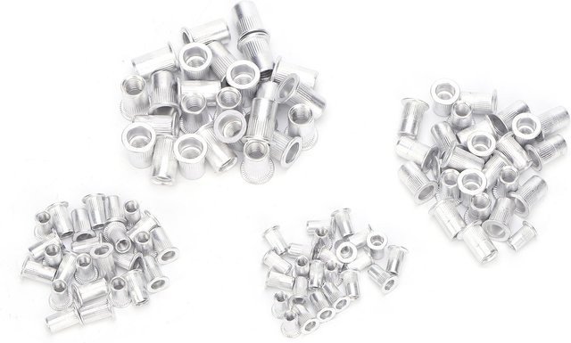 TOMTOP Blindnietmuttern Set aus Aluminium in Silber, 100 Stück, Hardware Zubehör M4 M5 M6 M8 - Bild 1