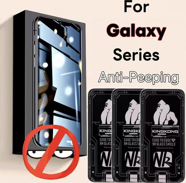 3er-Pack Anti-Spionage-Sichtschutzfolie aus gehärtetem Glas mit 9H Härtegrad für Samsung S22 S23 S24 S25 S26 Plus Ultra, transparent - Bild 1