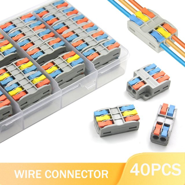 40 Stück Kabelverbinder Set mit 2, 3, 6 und 8 Anschlüssen für elektrische Beleuchtungsanwendungen und Push-In-Verbindungen - Bild 1