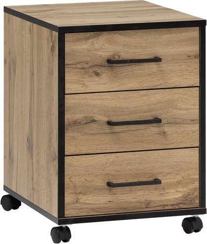 Schildmeyer Rollcontainer Serie 2000 Eiche Landhaus Nachbildung, Farbe Beige/Braun, B/T/H: 40,1 x 50,0 x 57,0 cm - Bild 1