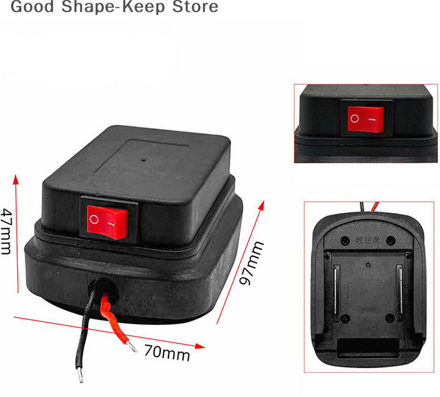 MT 18V/21V Lithium-Batterie-Halter-Anschlussadapter für Elektrowerkzeuge in Schwarz - Bild 1