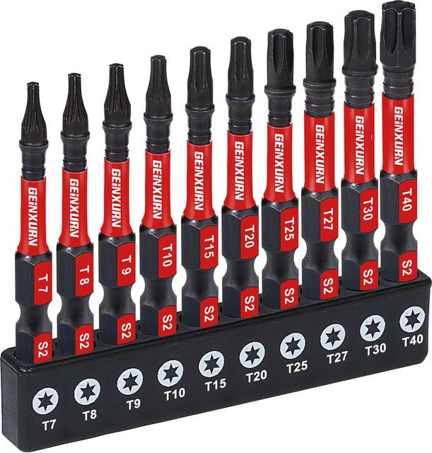Geinxurn Torx Schraubendreher-Bit-Set T7-T40 aus S2-Stahl, magnetisch und stoßfest - Bild 1